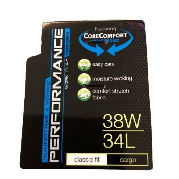 Roundtree Yorke Tan Pants Mens 38x34 NEW Classic Fit Cargo - Picture 7 of 15